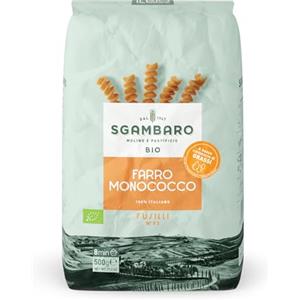 Sgambaro Pasta Bio Fusilli N.93-500 g Pasta con Farina di Farro Monococco - Ricca di Antiossidanti, Vitamine e Minerali - Basso Contenuto di Glutine