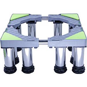 Generic Supporto Universale Regolabile Supporto per lavatrice con base regolabile e mobile, antivibrazioni, altezza frigorifero 19-22 cm, telai per lavatrice e asciugatrice, piedini antiscivolo rial