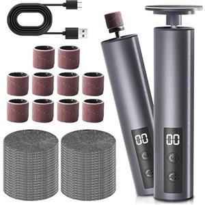 Behogan Set di rimozione calli elettrico 2 in 1, per manicure elettrica, per piedi, per rimuovere la cornea, ricaricabile, per talloni screpolati, calli, morti