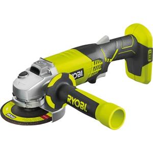 Ryobi R18AG-0 Smerigliatrice Angolare a Batteria 18V ONE+, con Doppio Interruttore di Sicurezza, Carter Regolabile, Batteria Non Inclusa, Diametro Disco 115mm