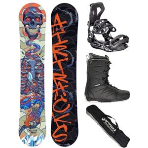 Airtracks Snowboard Set Tavola Diamond Heart Carbon Wide Hybrid Rocker Uomo 150 - Attacchi Master - Scarponi Star Black 42 - SB Bag