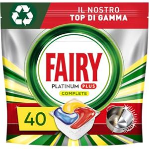Fairy Pastiglie Per Lavastoviglie Fairy Platinum Plus Tutto In Uno Limone, 40 Capsule, La Migliore Pulizia Fairy Come Nuovo, Rimuove L'opacità E Previene Il Calcare