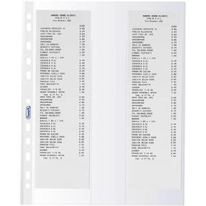 Favorit Buste Forate per Scontrini Fiscali - Polipropilene Anti-Riflesso, 3 Strati, 10 Pezzi, 25,2 x 30,7 cm