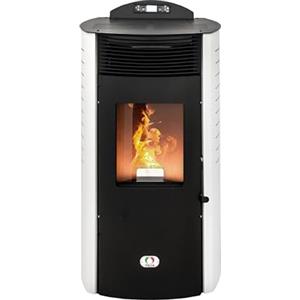 STUFE A PELLET ITALIA Siberia Aria New 15 KW Canalizzata - Stufa ad Aria Ventilata Scalda 140m² Efficienza 92% Autonomia 30H Programmabile 5 Velocità e Potenze Garanzia 24 Mesi Bianco