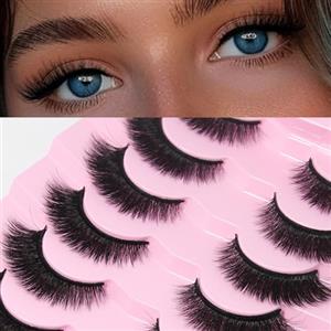 AKARABEAUTYLASHES AKARA Ciglia Finte Naturali 7 Paia 3D Ciglia Finte False Eyelashes Visone Artificiale (3D-BN07)