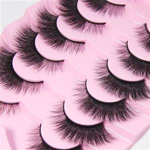 AKARABEAUTYLASHES AKARA Ciglia Finte Naturali 7 Paia 3D Ciglia Finte False Eyelashes Visone Artificiale (3D-BN08)