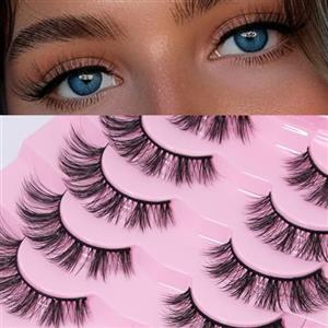 AKARABEAUTYLASHES AKARA Ciglia Finte Naturali 7 Paia 3D Ciglia Finte False Eyelashes Visone Artificiale (3D-BN04)