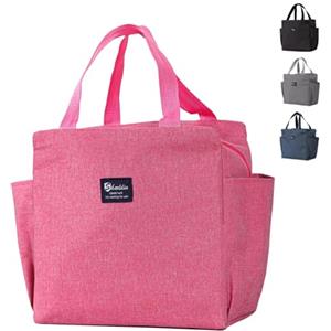 Aiuuee Borsa Frigo Donna, 9L Borsa Termica Porta Pranzo, Borse Frigo Impermeabile, Borse Termiche Pieghevole, Borsetta Termica, Borsa Pranzo Portatile per Scuola Ufficio Lavoro Viaggio Picnic (Rosa)