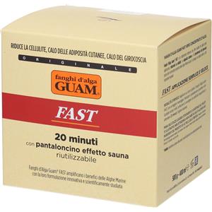 GUAM Fanghi d'Alga Fast Classico 500 g - Trattamento Intensivo Contro Cellulite e Adiposità con Pantaloncino Effetto Sauna