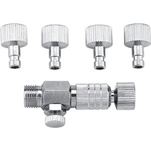 Artillery Set Adattatore per Aerografo, 5 Pezzi 1/8 Raccordi Aria Compressa in Metallo, Filettatura Attacchi Rapidi Aria, Raccordi per Aerografo per Compressore e Tubo Flessibile