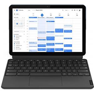 Lenovo IdeaPad Duet Chromebook 2-in-1 - Display 10.1'' Full HD, Processore MediaTek P60T, Storage 64GB, RAM 4GB, Wi-Fi+Bluetooth, ChromeOS, Lenovo Keyboard, Blu Ghiaccio/Grigio Ferro