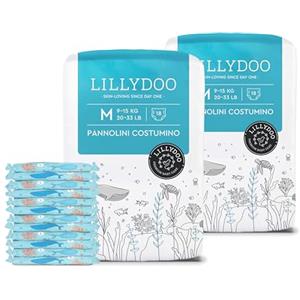LILLYDOO Pannolini costumino LILLYDOO monouso, delicati sulla pelle, per bambini taglia M (9-15 kg), 2 confezioni (36 pezzi) con fantasia sottomarina - pannolini per una protezione sicura in acqua