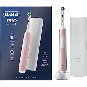 Oral-B Spazzolino Elettrico Ricaricabile Pro Series 1 Rosa con 1 Testina di Ricambio, 1 Custodia da Viaggio, 1 Spazzolino