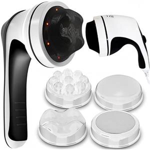 Retoo Massaggiatore 9in1, Pistola Massaggio Muscolare, Anticellulite, 7 Teste Intercambiabili, Tessuto Profondo Corpo Sollievo Dolore, Mutiffunzionanti, Viso, Collo, Spalle, Tonificante, Modellante