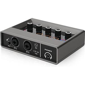 XTUGA Q-16,Scheda audio professionale per registrazione USB, con risoluzione audio a 16 bit/48 kHz, jack per monitor integrato, 48 V per registrazione in studio, registrazione di canzoni K