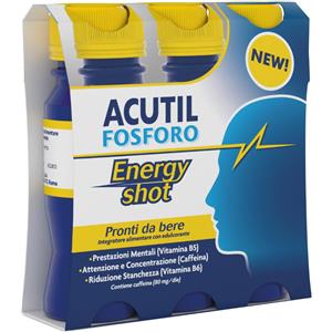 ANGELINI PHARMA ITALIA SpA Acutil Fosforo Energy Shot 3x60ml - Integratore Energetico in Pratici Flaconi