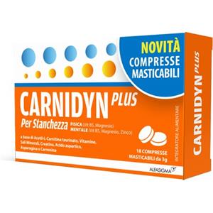 Carnidyn Plus stanchezza fisica e mentale 18 compresse masticabili gusto arancia