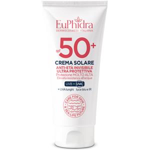 Euphidra Crema Solare Anti-Età SPF 50 Ultra Protettiva 50ml - Invisibile e Adatta per Pelli Chiare