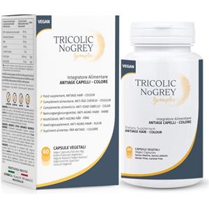 Licofarma Tricolic NoGrey Lycomplex | Integratore Antigrigio e Antietà per Capelli | Sostiene la Naturale Colorazione dei Capelli | Con NMN, Resveratrolo, Rame e Biotina | 60 Capsule Vegetali