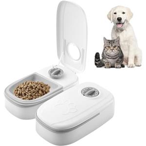 IXYHKB Mangiatoia automatica per gatti, 2 pasti, mangiatoia automatica per gatti, con timer, distributore automatico di cibo per gatti, cibo umido per gatti, doppia scatola automatica per gatti e cani
