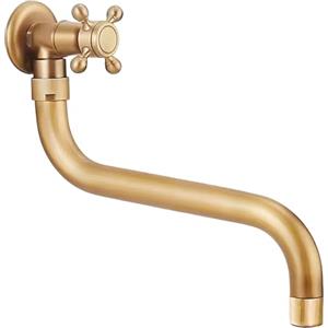 KOPYFANTAP Rubinetto Giardino,Rubinetto in Ottone Anticato per Lavandino Cucina Bagno Lavabo Mop Pool, Rubinetti Acqua Fredda Girevole con Maniglia a Croce Interfaccia G1/2,SL-0602