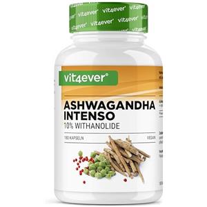 Vit4ever Ashwagandha - 180 capsule con 750 mg di estratto puro - Premium: 10% withanolidi - Alta purezza - Vegan - Altamente dosato - Qualità premium