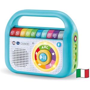 VTech Music'Kid dello Zecchino d'Oro, Lettore MP3 Bambini con 40 Brani Originali dello Zecchino D'Oro, Modalità Registrazione, Walkman Bambini Bluetooth, Lingua Italiana, Batterie Incluse, 2-6 Anni