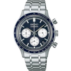 Seiko Orologio da polso cronografo da uomo in colore argento con cinturino in acciaio inox, impermeabile 5 bar, diametro cassa: 39 mm, SSB477P1