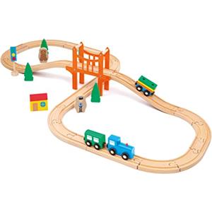 Trudi SEVI Pista per Trenino (39 pz.) | Trudi by Giochi in Legno educativi Prima Infanzia. Costruzioni e Giocattoli. Regalo di Natale e Compleanno per Bambini | 29x29x6cm Wood | Modello 88061