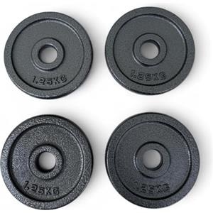 MADICKS Disco Ghisa Foro 25 mm 0,5kg 1,25kg 2,5kg 5kg 10kg 15kg 20kg | Pesi palestra per bilanciere e manubri standard | Robusti e resistenti | Ideali per allenamento forza e bodybuilding (1,25 KG, 4X)