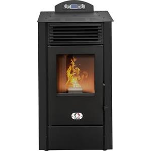 STUFE A PELLET ITALIA California 10 KW - Stufa ad Aria Ventilata Efficienza 90% Scalda 80m² Autonomia 20H Programmabile 5 Velocità e Potenze Design Compatto Garanzia 24 Mesi Nero