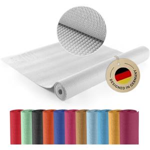 #DoYourYoga - Tappetino da yoga "Kirana" in PVC ecologico - 183 x 61 x 0,4 cm - antiscivolo e robusto - ideale per yoga, pilates, allenamento, attività all'aperto, palestra e casa - bianco alpino