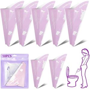 OFFCUP 10 Pezzi Coni per Pipi Donna USA e Getta da Viaggio di Carta, Imbuto per Pipi Donna in Piedi Orinatoio Portatile Donna per Gravidanza Campeggio Escursioni Viaggi e attività All'Aperto