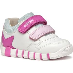 Geox B Lupidoo Girl A, Scarpe Primi Passi Bimba 0-24, White Fuchsia, 18 EU