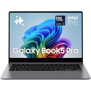 Samsung Galaxy Book5 Pro 14", Garanzia 3 anni, AI PC, Processore Intel Core Ultra 7 Serie 2, 16GB RAM, 1TB SSD, Display touch 3K Dynamic AMOLED 2X, Windows 11 Home, Copilot+ PC, Gray [ITA]