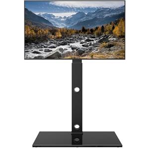 BONTEC Supporto da pavimento per TV da 30-70 pollici a LED LCD OLED al plasma piatto curvo, altezza regolabile alto TV Stand con staffe fino a 40kg, Max VESA 600x400mm.