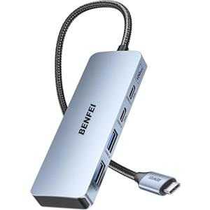 BENFEI Hub USB C 10Gbps, Adattatore USB 3.2 a 4 porte con 2 porte USB-C e 2 porte USB-A 3.2 compatibile con MacBook Pro/Air M2 M1 iPad Dell HP Samsung (non supporta monitor)