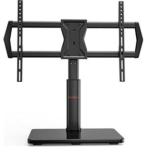 Perlegear Supporto TV Girevole per TV 37-70 pollici - Piedistallo TV Universale con Regolazione in Altezza, Supporto TV da Tavolo con Base Temporizzata, Max VESA 600x400mm, Fino a 45kg