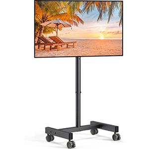 PERLEGEAR Supporto TV da Pavimento con 4 Ruote per Schermo da 13 a 43 pollici, 30° Inclinabile Porta tv da Terra Mobile fino a 20 kg, Carrello porta tv con 8 Regolabile in Altezza, Max VESA 200x200mm