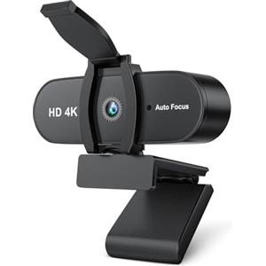 OFFCUP 4K Webcam PC con Microfono Cancellazione del Rumore, Web Cam Full HD 1080p USB Web Camera Streaming Videocamera Plug & Play PC Laptop Desktop per Videochiamate Conferenza e Studio