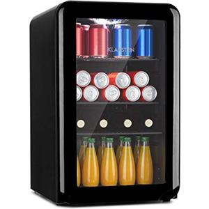 KLARSTEIN Frigorifero PopLife di Klarstein - mini bar, frigorifero retrò, 0-10°C, solo 39 dB, 70 L, ecologico, porta a doppio vetro, design retrò, nero