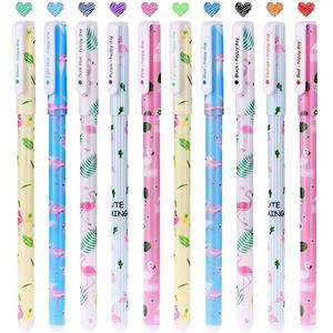 OFFCUP Penne Gel Colorate, 10Pcs penne a inchiostro gel colorato, Set Cancelleria Scuola, Penna a Sfera per Colorare Libri da Disegno, Scrittura, Graffitti, Libri da schizzi, Diario Decorazione