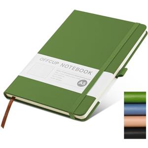 OFFCUP Taccuino A5 a Righe, Quaderno 192 Pagine, Quaderni con Copertina Rigida in PU Chiusura ad Elastico, Carta Spessa da 80 g/m², Diario per Ufficio Scuola Lavoro Scrittura Apprendimento Viaggi