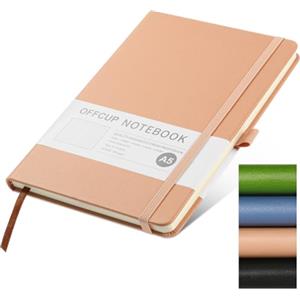 OFFCUP Taccuino A5 a Righe, Quaderno 192 Pagine, Quaderni con Copertina Rigida in PU Chiusura ad Elastico, Carta Spessa da 80 g/m², Diario per Ufficio Scuola Lavoro Scrittura Apprendimento Viaggi