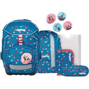 ergobag pack set zaino scolastico ergonomico, zainetto scuola flessibile 6 pezzi prima elementare