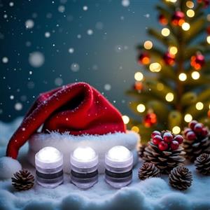 Afoosoo 12 pezzi Luci LED senza fiamma per Natale bianco, Halloween, zucca, impermeabile, per immersione, decorative per vaso, acquario, matrimonio, festa di Natale (003W)