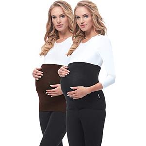 Be Mammy Fasce di Sostegno Premaman Set da 2 per Donna 169 (Nero/Marrone, 40/42)