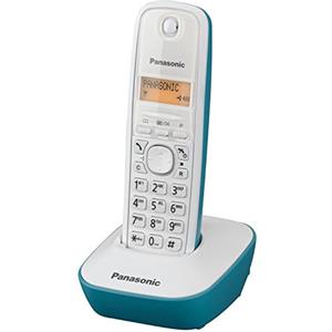 Panasonic KX-TG1611SPC Telefono cordless, Colore Bianco e Azzurro [Versione Spagnola]