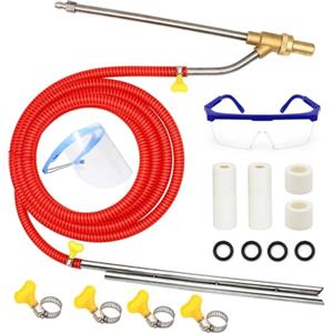HoldOneLight Set di sabbiatura ad alta pressione - Levigatrice a umido con getti, occhiali protettivi, accoppiamento rapido da 1/4 (ROSSO)
