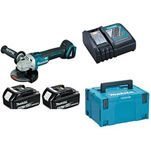 Makita DGA506RTJ Smerigliatrice angolare 125mm 2x18V 5Ah Li-ion con valigetta Makpac